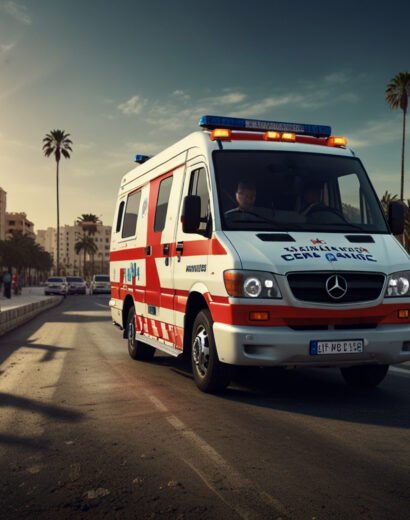 ambulance-is-driving-down-street-with-license-plate-number-81898